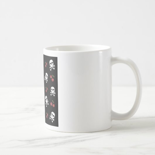 Mug RAB Rockabilly Skuls et Cerises sur Noir (Droite)