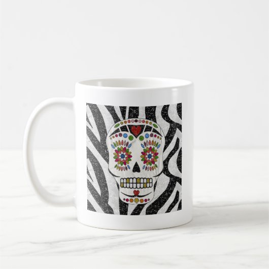 Mug RAB Rockabilly Sugar Skull on Zebra (Gauche)