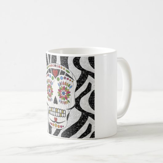 Mug RAB Rockabilly Sugar Skull on Zebra (Devant droit)