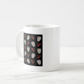 Mug RAB Rockabilly Sugar Skulls Cerises Sur Fond Noir (Devant gauche)