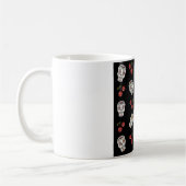 Mug RAB Rockabilly Sugar Skulls Cherries On Black (Gauche)