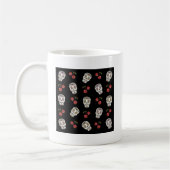Mug RAB Rockabilly Sugar Skulls Cherries On Black (Gauche)