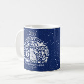 Mug Rabbit Bleu Blanc Paix Oiseau Neige Personnalisé (Devant gauche)