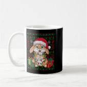 Mug Rabbit Bunny Xmas Lights Ugly Santa Hat Bunny Chri (Gauche)