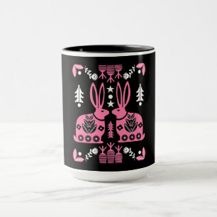 Mug Rabbit Nordic Scandinavian Folk Art