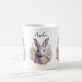 Mug Rabbit Surrounded by Pastel Flowers Cute (Centre)