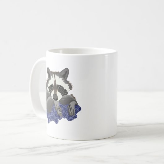 Mug Raccoon aux bleuets (Devant gauche)