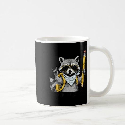 Mug Raccoon Back To School Funny For Teacher Boy Girl  (Droite)