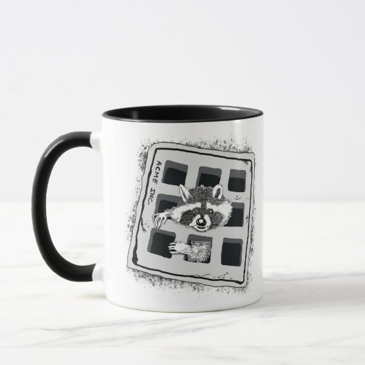 Mug Raccoon coincé dans Grate Illustration (Gauche)