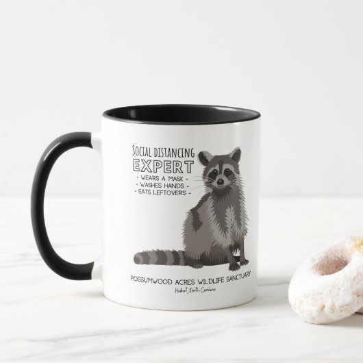 Mug Raccoon de la détresse sociale (Avec donut)