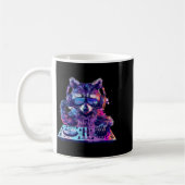 Mug Raccoon Dj Edm Techno House Music Funny Animal Lov (Gauche)