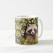 Mug Raccoon et feuilles verts inspirés de William Morr (Devant droit)
