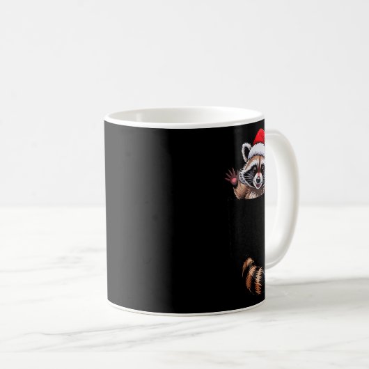 Mug Raccoon In Cket Funny Xmas Santa Hat Graphic (Devant droit)