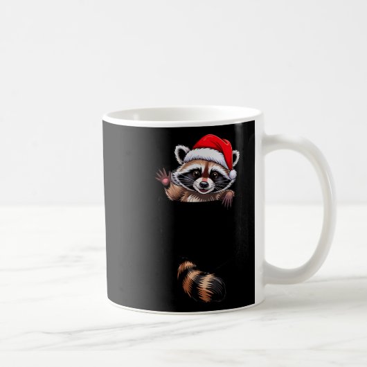 Mug Raccoon In Cket Funny Xmas Santa Hat Graphic (Droite)