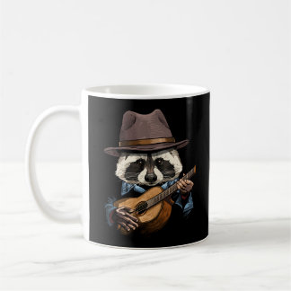 Mug Raccoon Jouer Guitare Acoustique Raccoon Guitare P