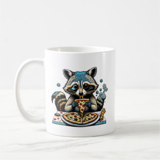Mug Raccoon mange Pizza