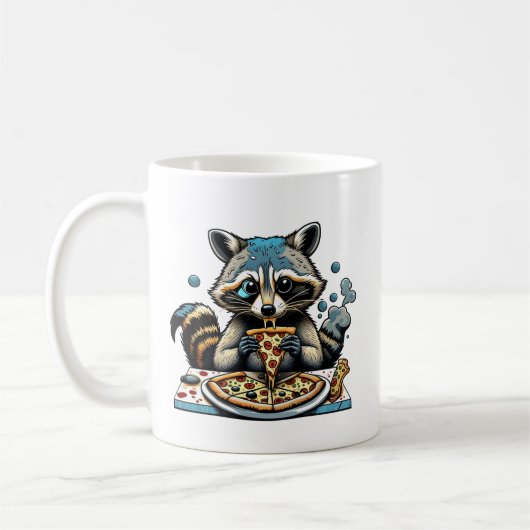 Mug Raccoon mange Pizza (Gauche)