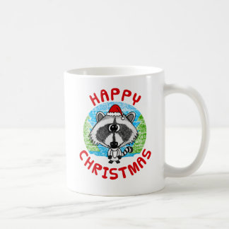 Mug Raccoon Noël Animal Faune Nature Enfants