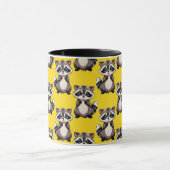 Mug Raccoon Pattern Design Yellow  (Centre)