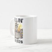 Mug Raccoon Rolling Into 2026 Happy New Year 2026 Funn (Devant gauche)