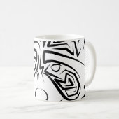 Mug Raccoon tribal noir et blanc (Devant droit)