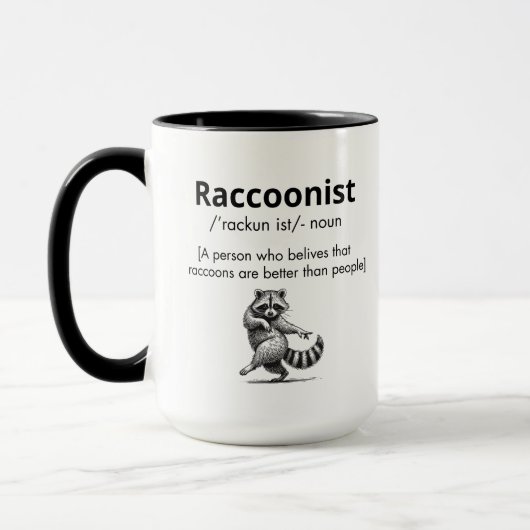 Mug Raccooniste Définition, amant de raton laveur, nom (Gauche)