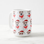 Mug Race de chien Terrier à poil dur Fox Noël Etoiles (Devant gauche)