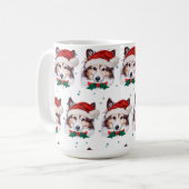 Mug Races de chiens Sheltie Étoiles de Noël (Devant gauche)