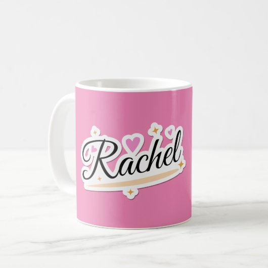 Mug Rachel nom joli design (Devant gauche)
