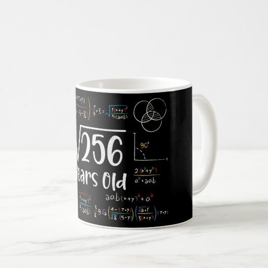 Mug Racine carré de 256 16e anniversaire Cadeaux de 16 (Devant droit)