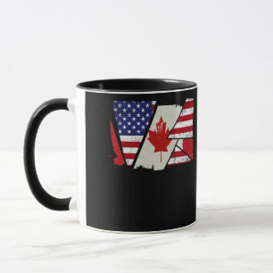 Mug Racines canadiennes Demi-drapeau américain Canada