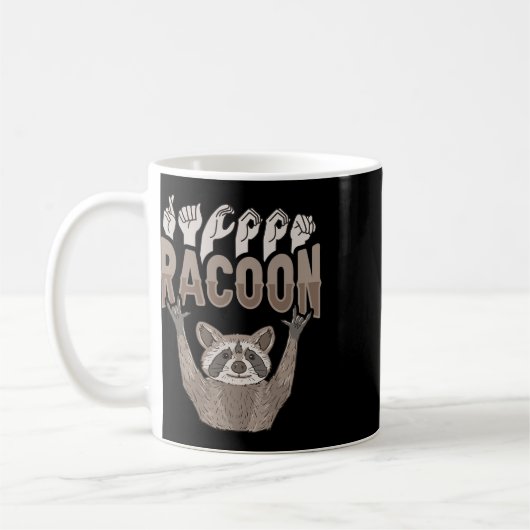 Mug Racoon Asl Gesture main Sourds Acteurs de perte d' (Gauche)