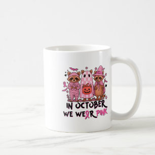 Mug Racoon Halloween Pink Breth Cancer Sensibilisation