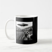 Mug Racoon Selfie With Alien Ufo Funny Racoon Alien Bi (Gauche)