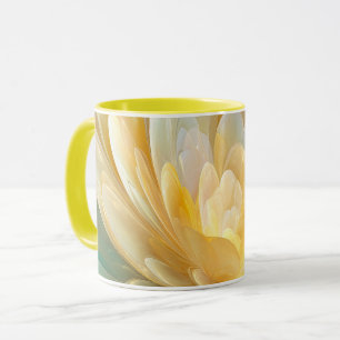 Mug Radiance sereine des couches de pétales dorées et 
