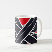 Mug Radiating Black Stripes on Light Red Background (Devant droit)