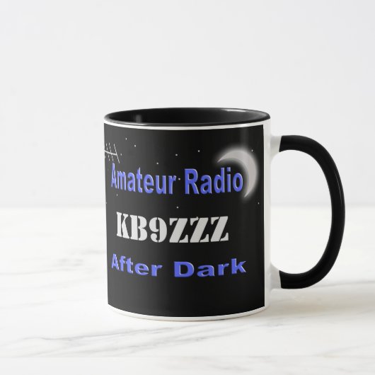 Mug Radio amateur faite sur commande après l'obscurité (Droite)
