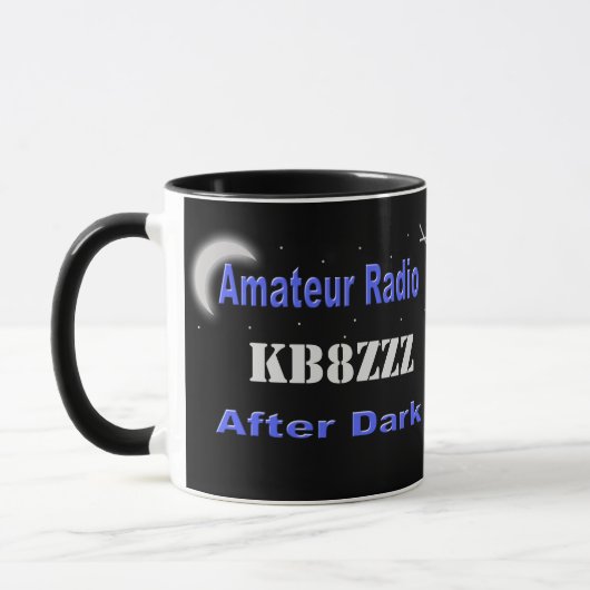 Mug Radio amateur faite sur commande après l'obscurité (Gauche)
