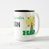 Mug radio HAM de l'opérateur lisse (Devant droit)
