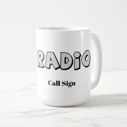 Mug radio jambon avec répéteur et indicatif d'appe (Devant droit)