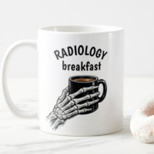 Mug RADIOLOGIE Petit déjeuner Café Main de squelette