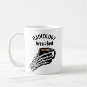 Mug RADIOLOGY Breakfast Coffee Skeleton Hand (Gauche)