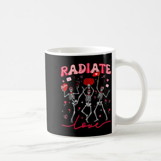 Mug Radiology Radiate Rad Tech Valentine Skeleton Hear (Droite)