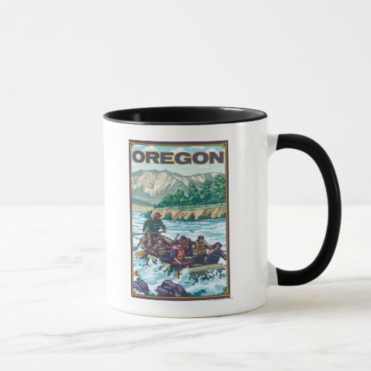 Mug Rafting en eau blanche - Poster Vintage voyage (Droite)