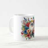 Mug Ragdoll Cat Colorful Flower Portrait (Devant gauche)
