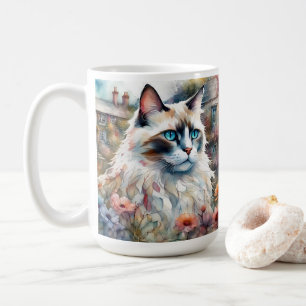 Mug Ragdoll Chat en anglais Garden