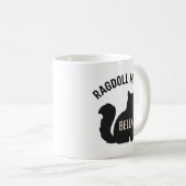 Mug Ragdoll Mama Cat Silhouette Personalized Name (Devant droit)