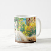 Mug Ragdoll portrait de chat avec fleurs (Devant droit)