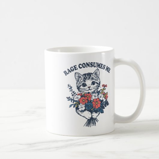 Mug Rage me consomme fleur de chat mignonne Kitty chat (Droite)