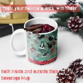 Mug Raids de chats de Noël amusants Bas Personnalisé